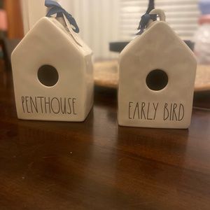 Rae Dunn 2 birdhouses